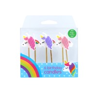 Unicorn Candles - 6 pce