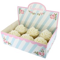 6/12 Cupcake Display Box - Afternoon Tea-20PK