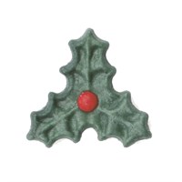 25mm Dark Green Christmas Triple Holly - Christmas Cake Decoration