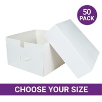 Standard White Cake Boxes & Lids - Multipack