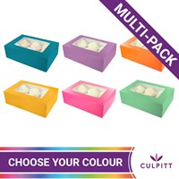 6/12 Cupcake Box - Brights - 20PK