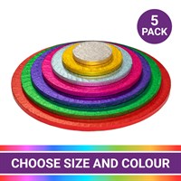 Culpitt Round Coloured Cake Drums - 5 Pack