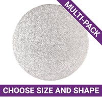 5mm Thick Round Silver Cakeboards - 5 pack