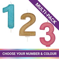 Sparkle Numeral Candles - 6 Pack