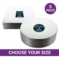 Satinara Silver Round & Square Cake Boards - 5 Pack