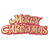 Plastic Merry Christmas Gold/Red Coloured Motto