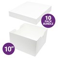 10" Cake Box & Plain Lid Combo - 10 Sets
