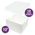 10" Cake Box & Transparent Lid Combo - 10 Sets