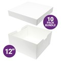 12" Cake Box & Plain Lid Combo - 10 Sets