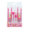 10 Pink Fizz Cake Topper Candles - Single