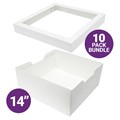 14" Cake Box & Window Lid Combo - 10 Sets