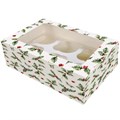 6/12 Cupcake Box -Vintage Holly
