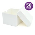 8" Standard White Cake Boxes & Lids - 50 pack