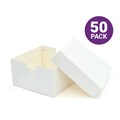 9" Standard White Cake Boxes & Lids - 50 pack