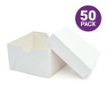 10" Standard White Cake Boxes & Lids - 50 pack