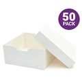 13" Standard White Cake Boxes & Lids - 50 pack
