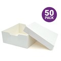 14" Standard White Cake Boxes & Lids - 50 pack