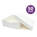 16" Standard White Cake Boxes & Lids - 50 pack