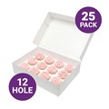 White 12 Hole Cupcake Box with Plain Lid