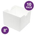 8" White Cake Box Base - 10 Pack