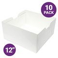 12" White Cake Box Base - 10 Pack