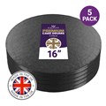 Culpitt Premium 16'' Round Black Cake Boards - 5 Pack