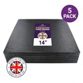Culpitt Premium 14'' Square Black Cake Boards - 5 Pack