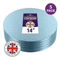 Culpitt Premium 14'' Round Light Blue Cake Boards - 5 Pack