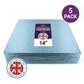 Culpitt Premium 14'' Square Light Blue Cake Boards - 5 Pack