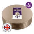 Culpitt Premium 12'' Round Copper Cake Boards - 5 Pack