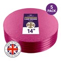 Culpitt Premium 14'' Round Cerise Cake Boards - 5 Pack