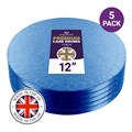 Culpitt Premium 12'' Round Dark Blue Cake Boards - 5 Pack