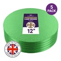 Culpitt Premium 12'' Round Green Cake Boards - 5 Pack