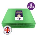 Culpitt Premium 12'' Square Green Cake Boards - 5 Pack