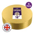 Culpitt Premium 18'' Round Gold Cake Boards - 5 Pack