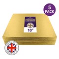 Culpitt Premium 10'' Square Gold Cake Boards - 5 Pack