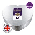 Culpitt Premium 12'' Heart Silver Cake Boards - 5 Pack