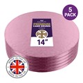 Culpitt Premium 14'' Round Light Pink Cake Boards - 5 Pack