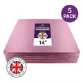 Culpitt Premium 14'' Square Light Pink Cake Boards - 5 Pack