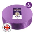Culpitt Premium 10'' Round Light Purple Cake Boards - 5 Pack