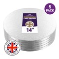 Culpitt Premium 14'' Round Silver Cake Boards - 5 Pack