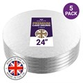 Culpitt Premium 24'' Round Silver Cake Boards - 5 Pack