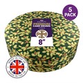 Culpitt Premium 8" Round Green Christmas Holly Cake Boards - 5 Pack