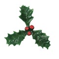 38mm Plastic Holly with Red Berry - 200 pieces