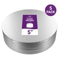 Culpitt Standard 5'' Round Silver Cake Boards - 5 Pack