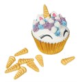 Gold Unicorn Horn Sugar Decoration - 30mm