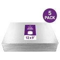 Culpitt Standard 12'' x 9'' Oblong Silver Cake Boards - 5 Pack