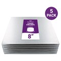 Culpitt Standard 8'' Square Silver Cake Boards - 5 Pack