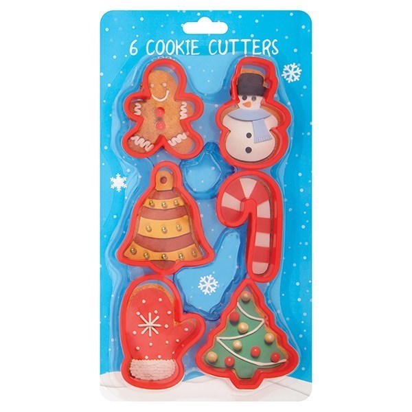 Culpitt 6 CHRISTMAS Cookie Cutters Gingerbread Man Snowman Mitten Bell Tree