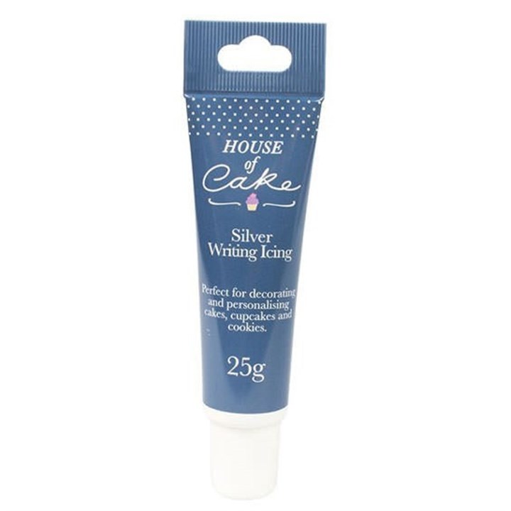 House of Cake Glitter Icing Tube Silver 25g - single - SALE